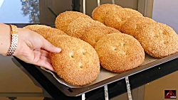 نان کنجدی آسان بدون روغن و تخم مرغ Sesame seeds Bread - Without Eggs and Oil