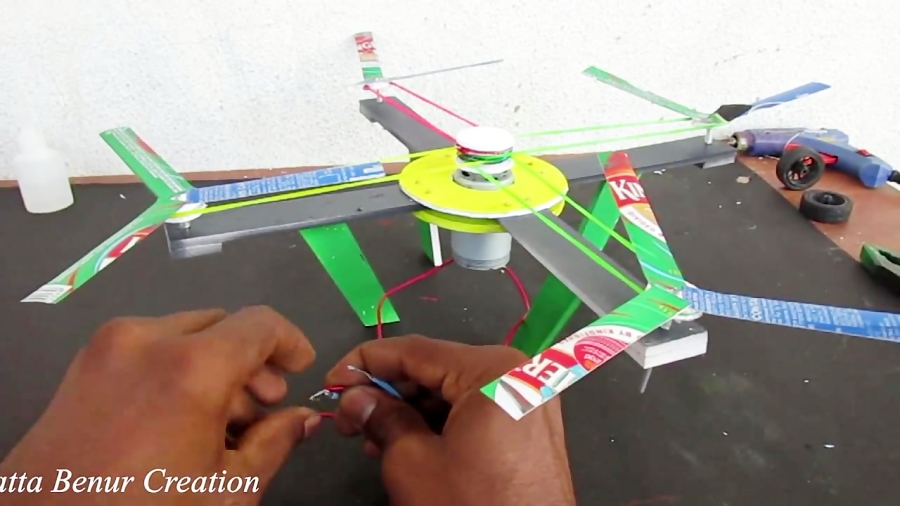 how to make a Drone Rubber helicopter helicopter