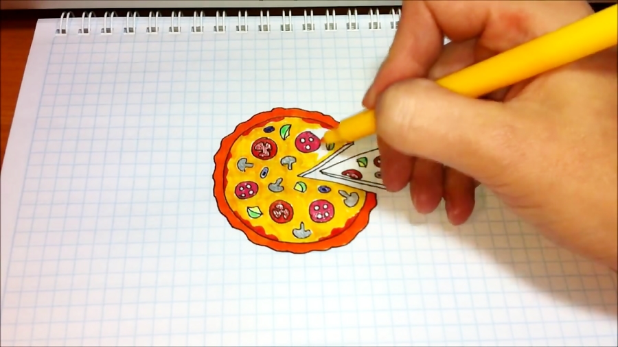 How To Draw a Pizza Slice Step By Step | Quickdraw