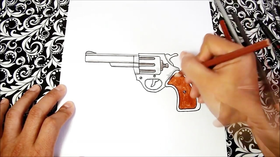 Cómo dibujar un Revólver (paso a paso) | How to draw a Revolver