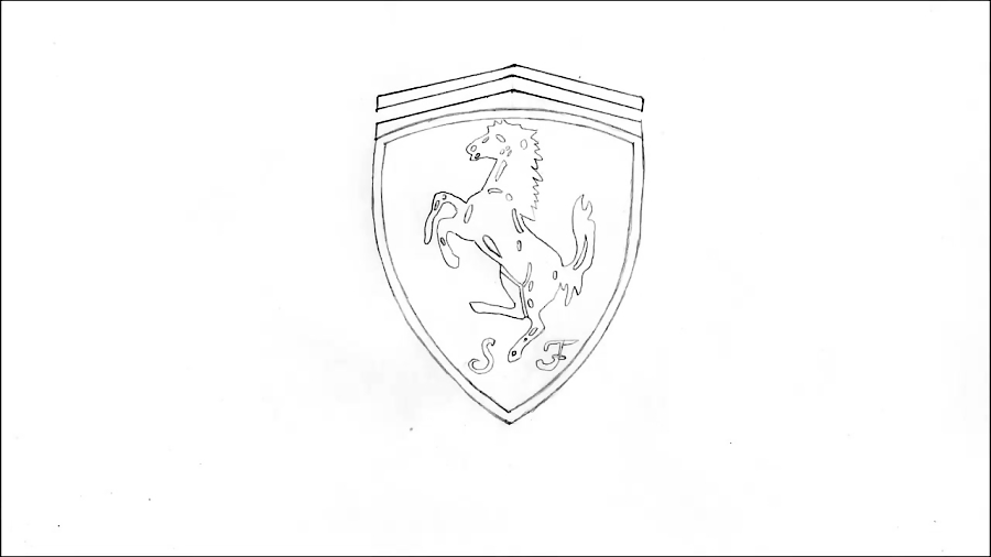 Drawing of Ferrari Logo in Facebook Graffiti Application by Evan