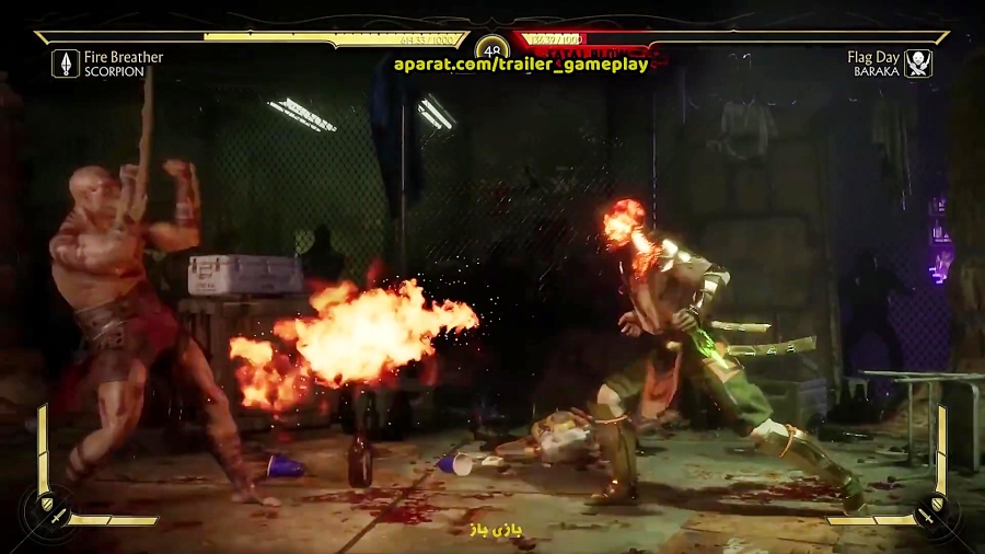 گیم پلی جدید از بازی Mortal Kombat 11 مبارزه میان Scorpion و Baraka
