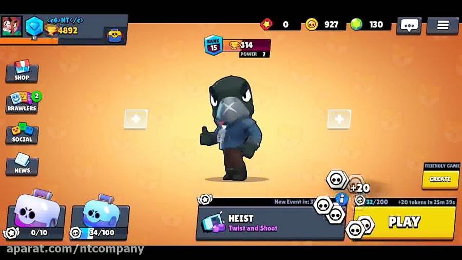 گیم پلی Crow در Brawl Stars گیم مد Heist