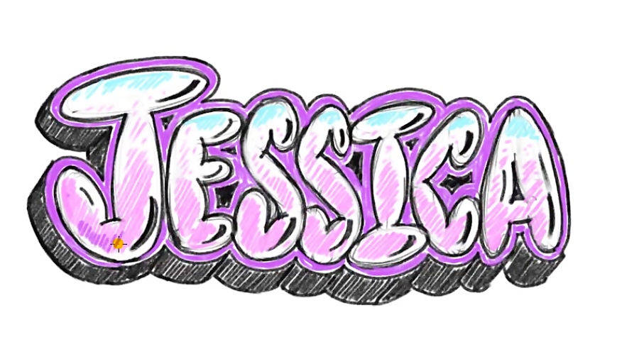 How to Draw Graffiti Letters - Write Jessica in Graffiti Bubble Letters MAT...