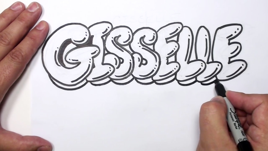 How To Draw Graffiti Letters Write Gisselle In Bubble Letters | MAT