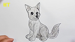 How To Draw A Wolf Pup Step By Step Baby Wolf Drawing Easy