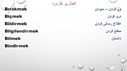 آموزش زبان ترکی استانبولی پریسا - کلمات کاربردی روزانه (بخش دوم افعال مهم)