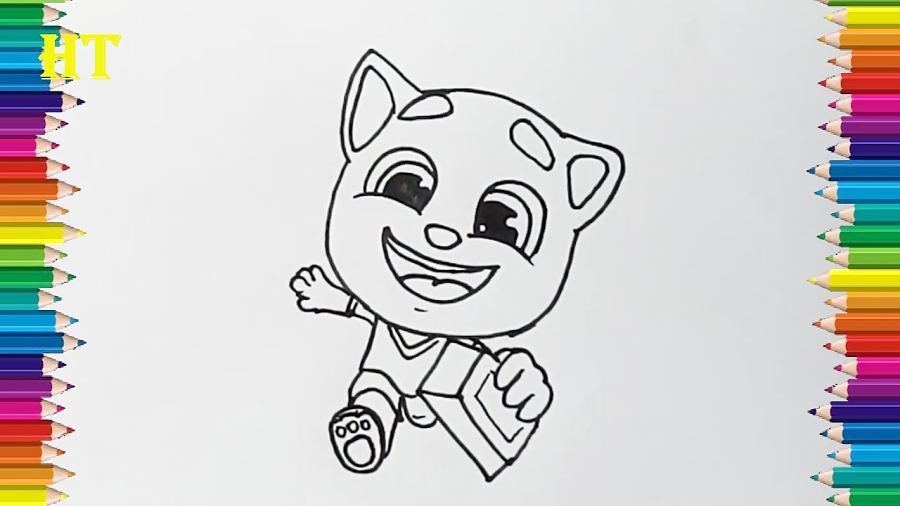 Talking Tom Gold Run Drawing Cartoon Drawing And Coloring Pages For Kids