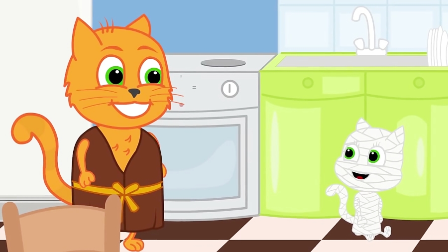 Cat Family and Friends - Mummy Cat Cartoon for Kids