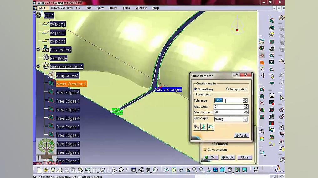 3-آموزش محیط ابر نقاط در کتیا (Digitized shape editor) جرمگیری