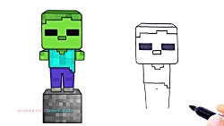 How To Draw Minecraft Zombie Cute And Easy Step By Step