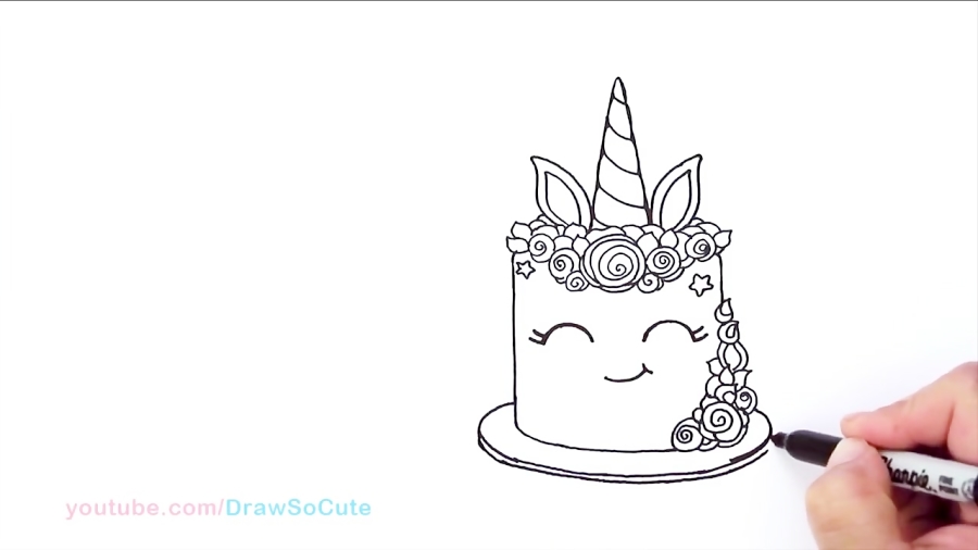 How to Draw a Unicorn Cake Easy