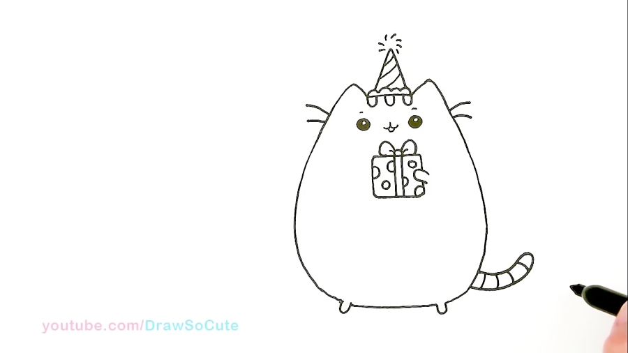 How to Draw Happy Birthday Pusheen Cat