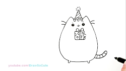 How To Draw Happy Birthday Pusheen Cat دیدئو Dideo