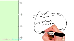 How To Draw Mother S Day Pusheen Cat Easy دیدئو Dideo