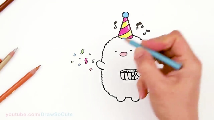 FACE REVEAL!! Happy New Year! How to Draw Tonkatsu Sumikko Gurashi زمان551ثانیه