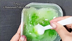 خمیر اسلایم _Salt Slime, DIY ClogateToothpaste Slime!! No Shaving Cream,