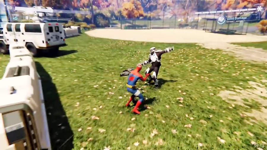 گیم پلی بازی مرد عنکبوتی Spider - Man PS4 با لباس سایبورگ