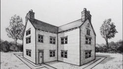 آموزش طراحی پرسپکتیو خانه از 2 نقطه