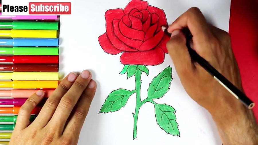 نقاشی گل رز ساده
