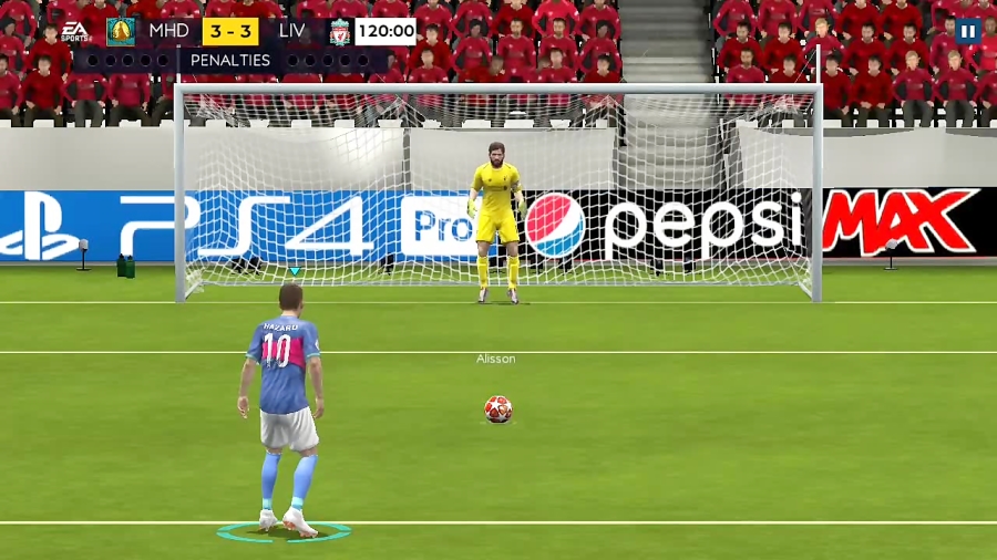 پنالتی بازی فیفا موبایل fifa mobile فیفا سوکر fifa soocer بین تیم من و لیورپول