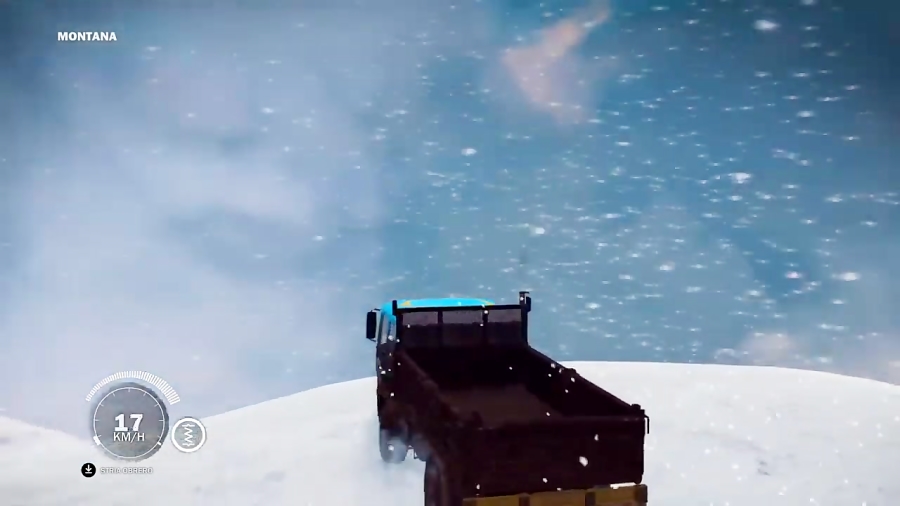 رانندگی با کامیون در کوهستان برفی در بازی Just Cause 3