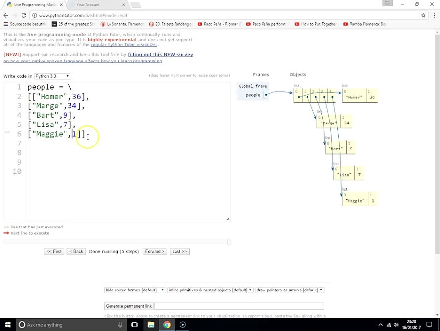 Python Looping Through Two Dimensional Lists