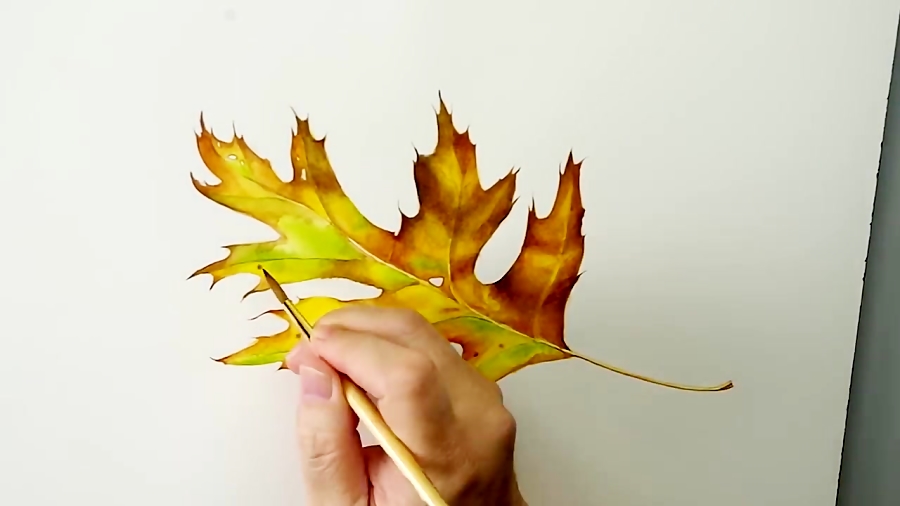 Realistic Leaf Painting in Watercolor Botanical Illustration