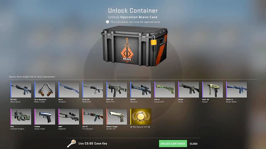 opening csgo bravo cases but for every "blue" i take a paintball shot.