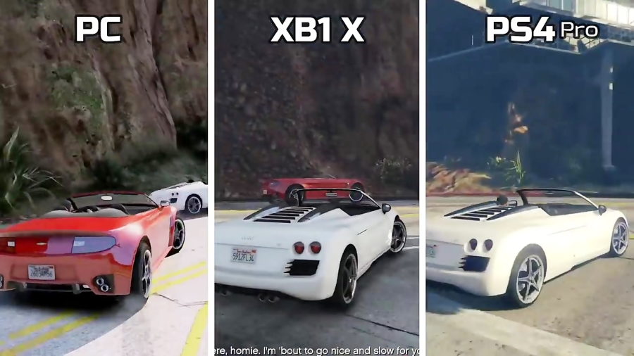 مقایسه بازی GTA V بین PC و دو کنسول Xbox One X و PS4 Pro