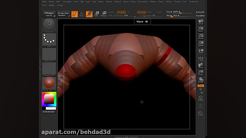 زیبراش برای حرفه ای ها بت من قسمت دوم zbrush for professionals زمان688ثانیه