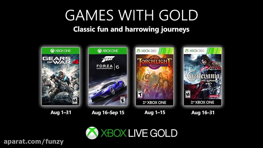بازی های رایگان Xbox Live Gold در ماه آگوست 2019
