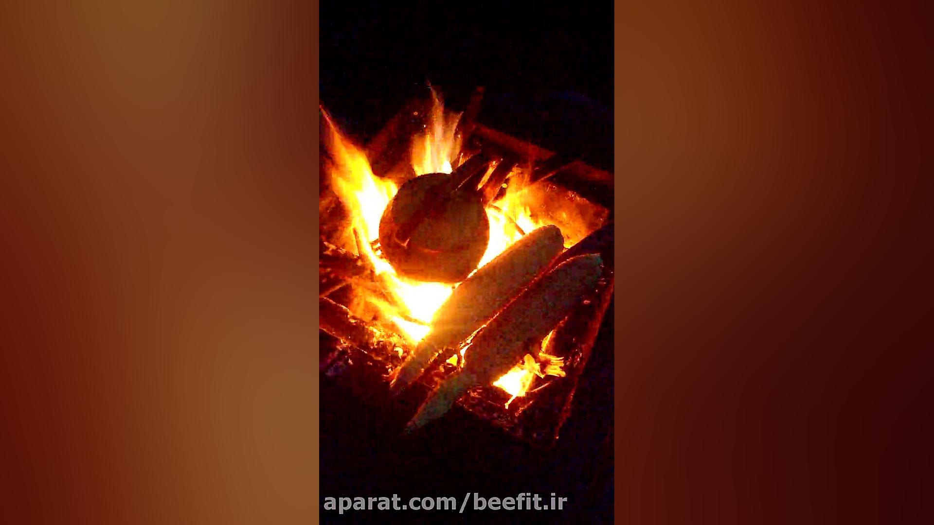 آقای طبیعت گرد ایران و پخت غذا در طبیعت زمان15ثانیه