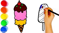 نقاشی کودکانه بستنی