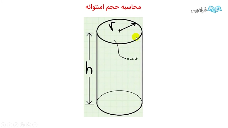 محاسبه حجم استوانه 