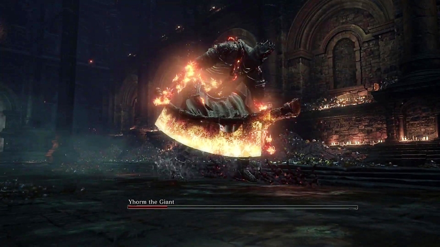 مبارزه نفس گیر Slave Knight Gael بر علیه Yhorm the Giant در بازی Dark Souls 3