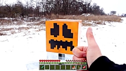 ماین کرافت در دنیای واقعی Minecraft Real Life - I made real Snow Golem!!!