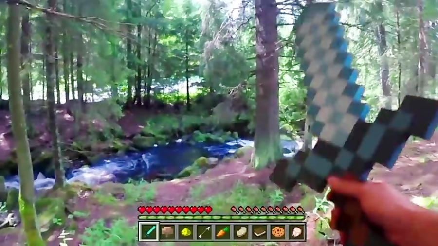 ماین کرافت در دنیای واقعی Witch vs Diamond Sword Real Life Minecraft