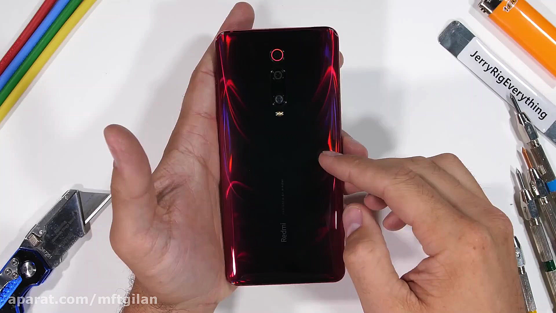 تست مقاومت گوشی شیائومی K20 Pro محمدرضا گلزار