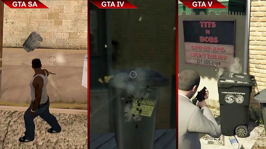 مقایسه ی بازی : GTA SA vs. GTA IV vs. GTA V
