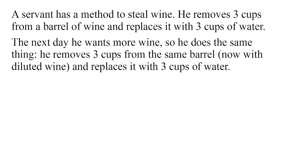 Can You Solve The Diluted Wine Puzzle?