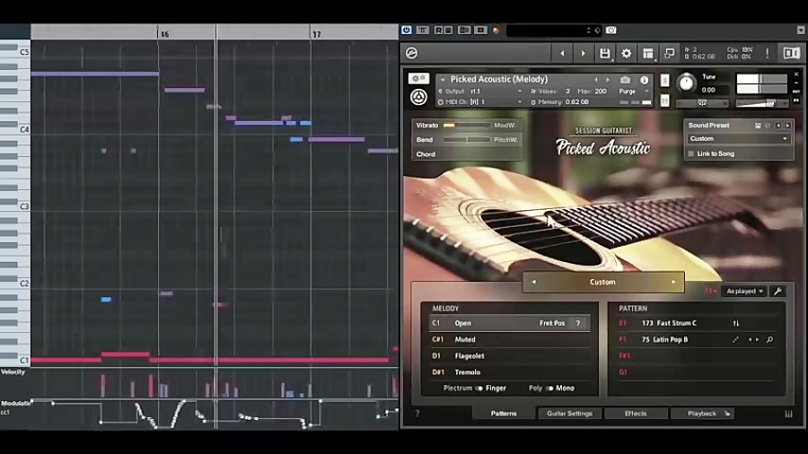 Cubase instruments. Picked Acoustic. Midi Guitar 2.