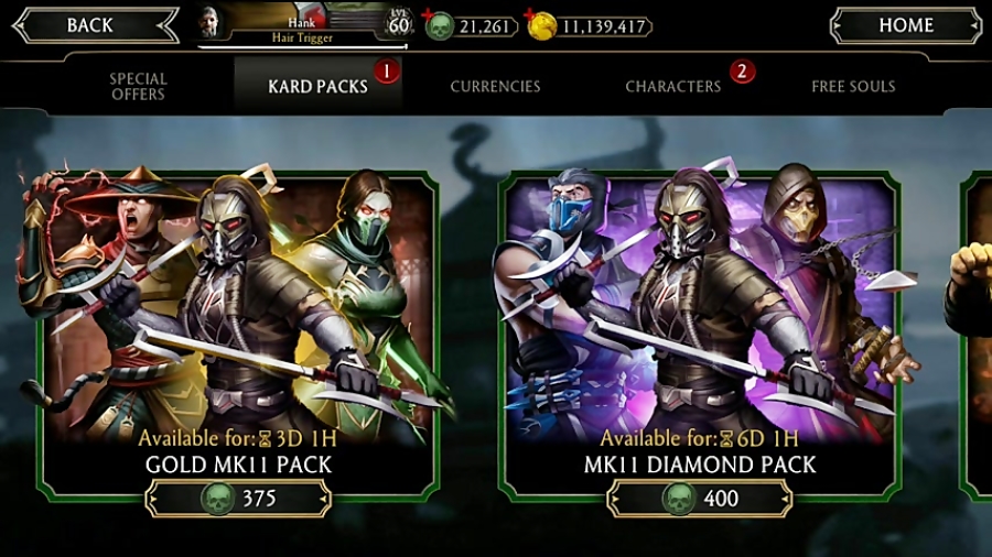 MK Mobile. MK11 Gold Pack Huge Opening. Got All MK11 Characters. MK11 Kabal