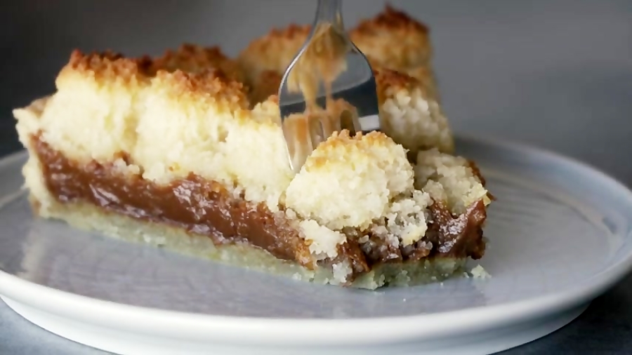 Argentine Style Coconut  Dulce de Leche Tart