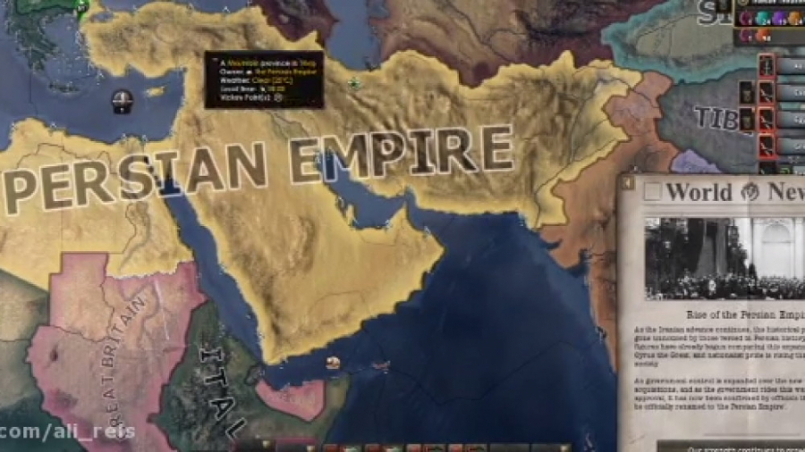 ساختن امپراطوری پارس در بازی Hearts of Iron IV