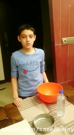 آزمایش توری و ظرف آب