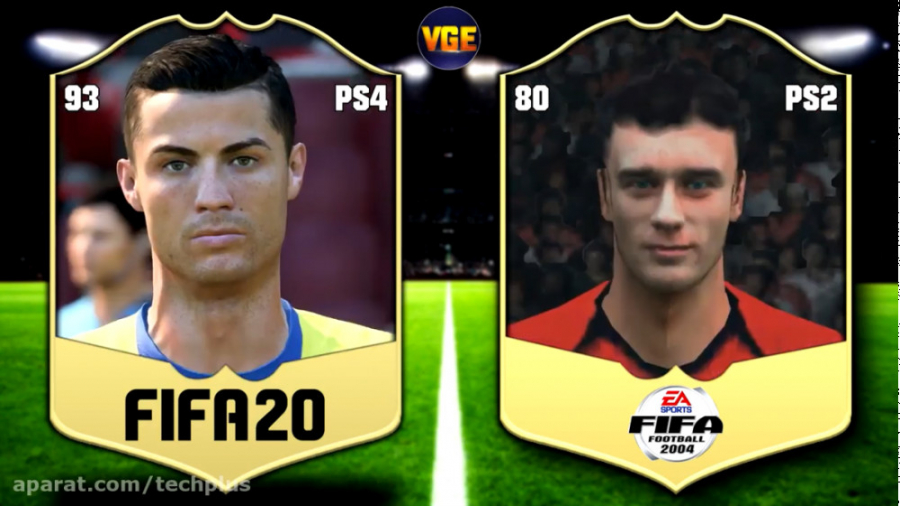 کریستیانو رونالدو از FIFA 04 تا FIFA 20