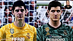 مقایسه چهره بازیکنان رئال مادرید در بازی FIFA 20 و PES 20