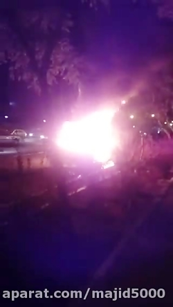 آتش‌سوزی پژو پارس صفر بخا...