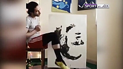 نقاشی دیدنی از چهره علی کریمی...